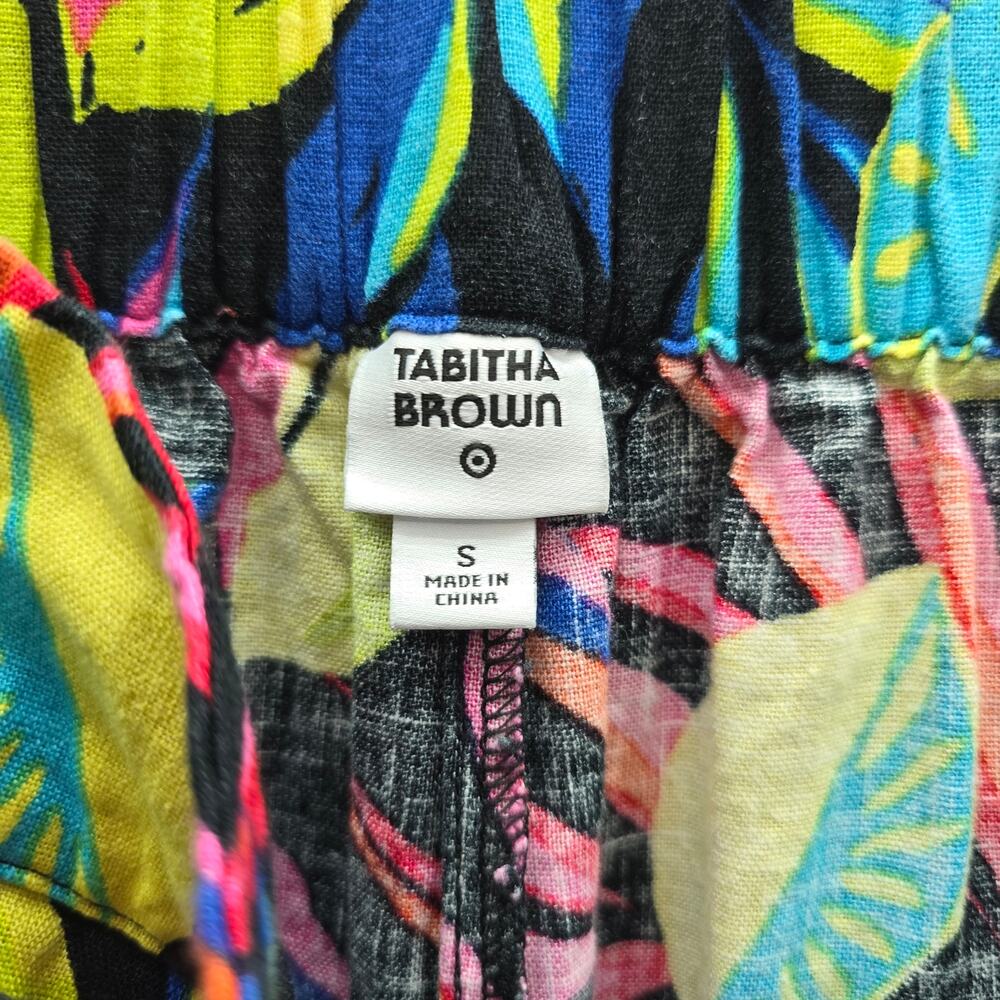 Tabitha Brown x Taget Lemon Print Linen Blend Wide Leg Pants Multicolor SZ Small - Picture 5 of 6
